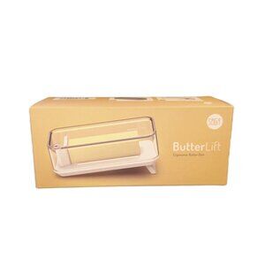 ButterLift Ergonomic Butter Dish White with Clear Lid